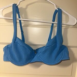 Blue Textured Bikini Top